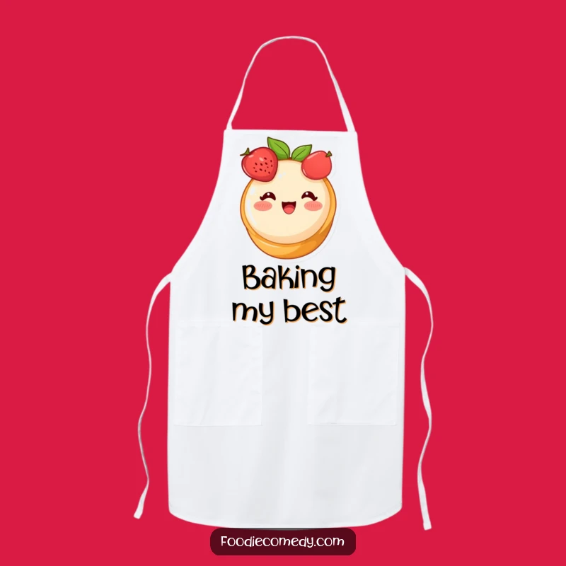 Funny Blushing Fruit Tart Apron - Cute Dessert Cartoon Kitchen Wear