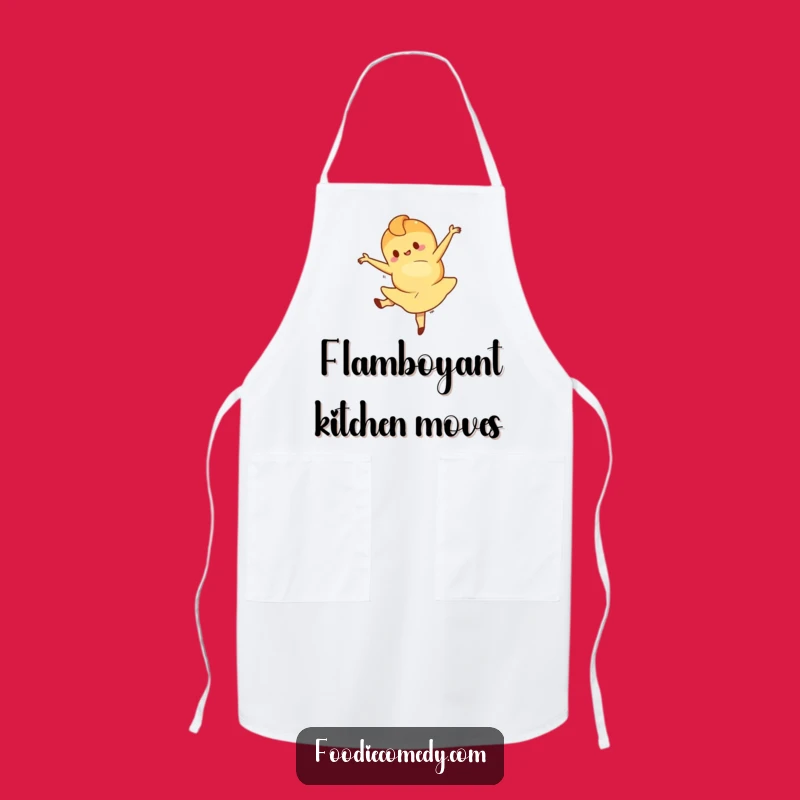 Funny Croissant Ballet Leap Apron: Kitchen Fun with an Elegant Character