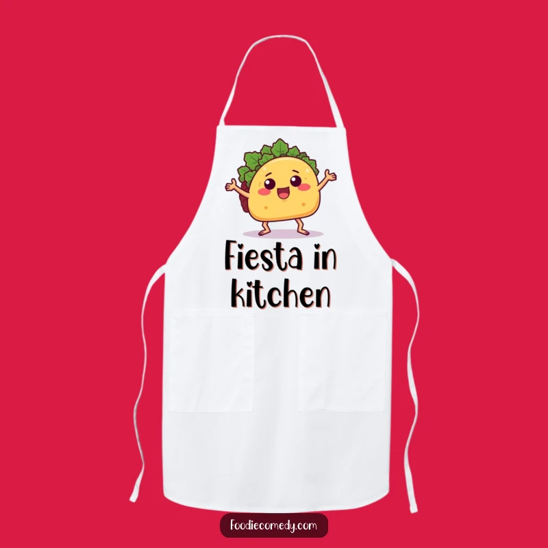 Funny Dancing Taco Chef Apron - Fiesta Kitchen Grooves, Humorous Foodie Gift!