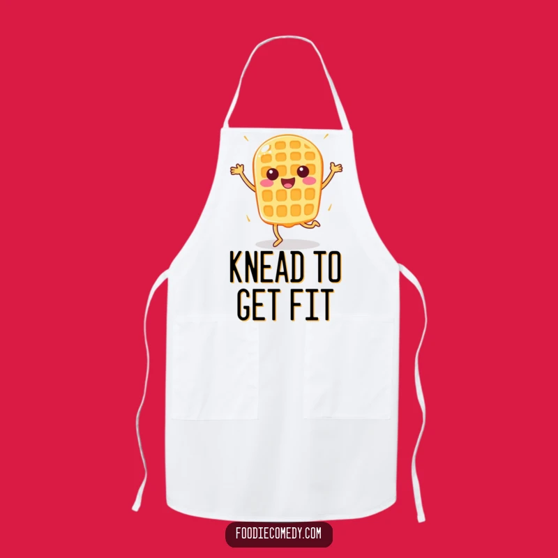 Funny Happy Waffle Aerobics Apron - Chef's Energetic Breakfast Wear