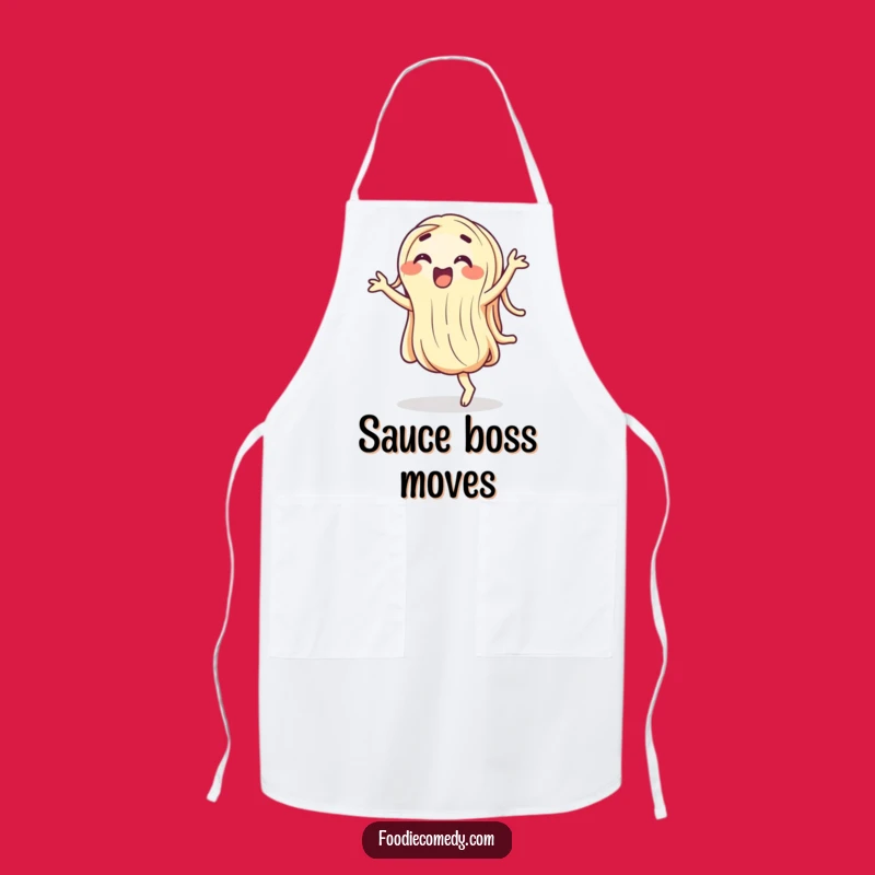 Funny Wiggling Noodle Apron - Hilarious Dancing Food Cartoon Kitchen Wear