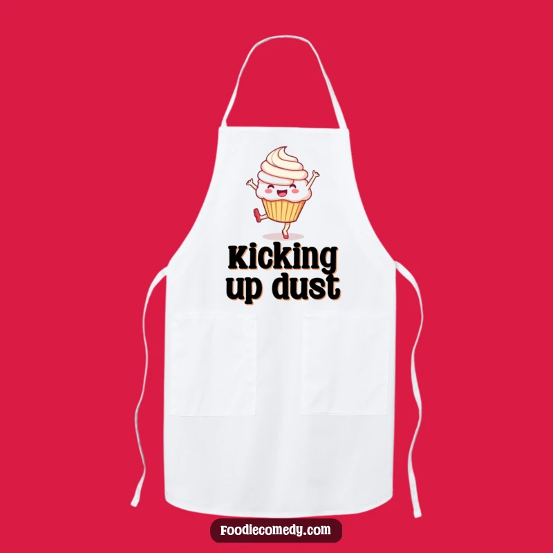 Funny Cupcake Kick Apron: Culinary Fun with an Exuberant Baking Design