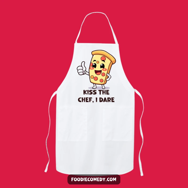 Funny Pizza Slice Thumbs Up Apron: Cook with Cheesy Confidence and Humor!