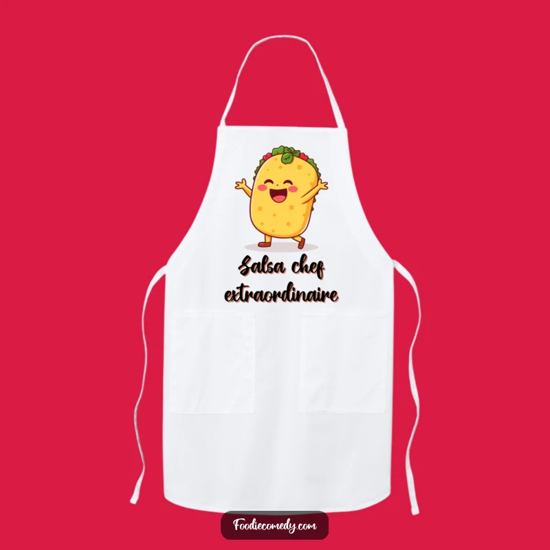 Funny Taco Salsa Dance Apron: Cook with Fiesta Flair, Great Gift