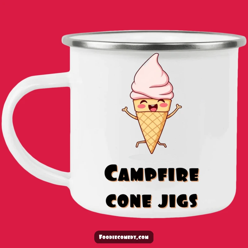 Funny Ice Cream Dancer Camping Mug: Adventure with Sweet Moves!