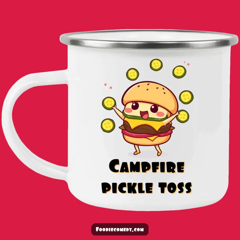 Funny Burger Juggling Camping Mug - Adventure Ready