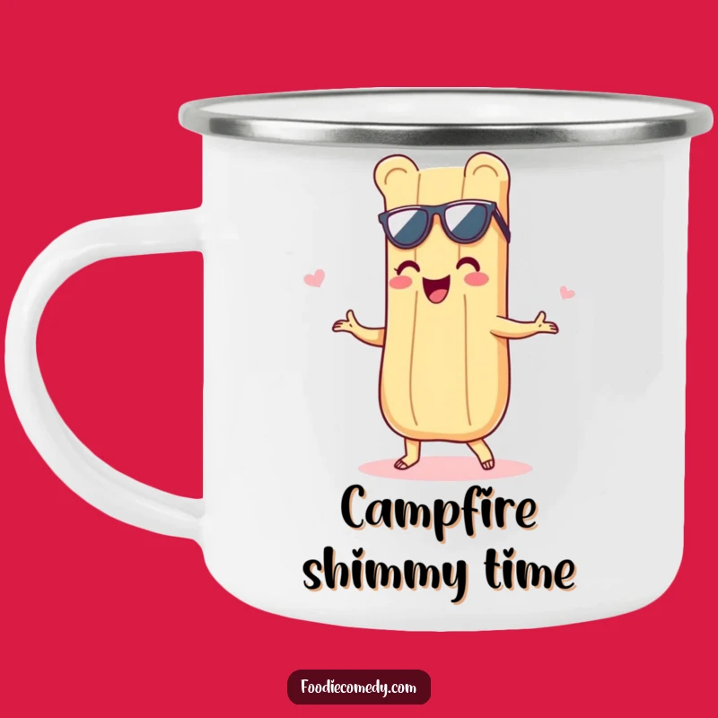 Funny Baguette Shimmy Camping Mug: Fuel Your Adventures with Groovy Style