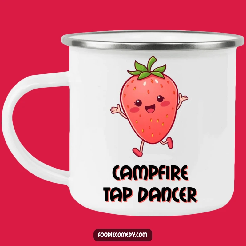 Funny Strawberry Tap Camping Mug: Hilarious Outdoor Fruit Companion