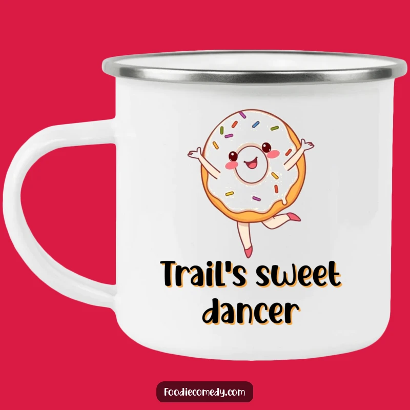 Funny Ballet Donut Camping Mug - Sprinkled Dancer Outdoors, Sweet Humor Gift!