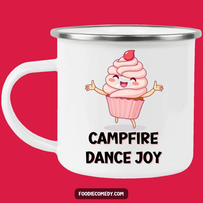 Funny Cupcake Dance Camping Mug: Sweet Adventure Fuel