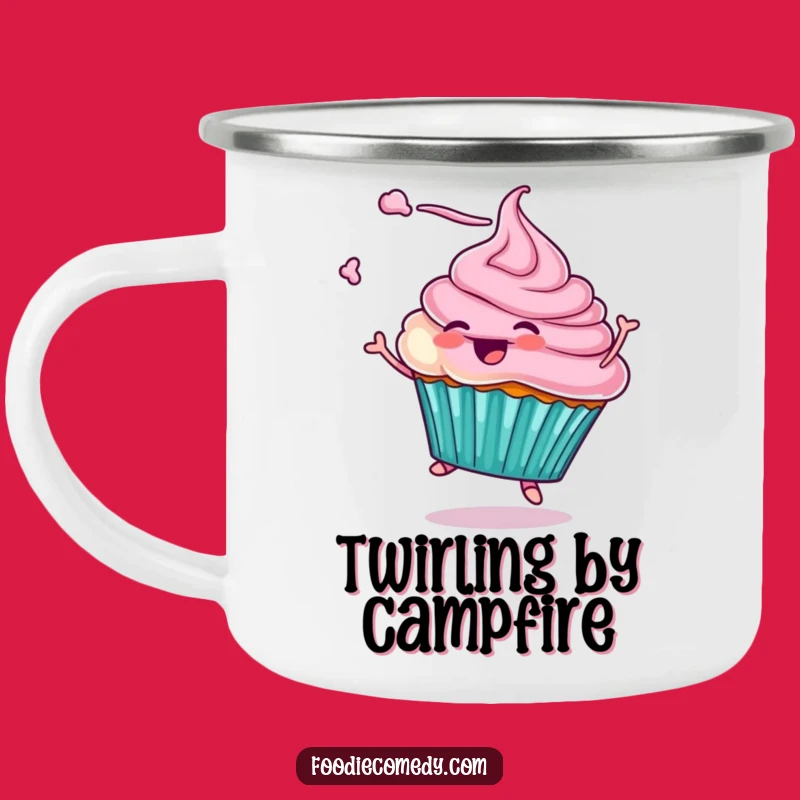 Funny Cupcake Twirling Camping Mug: Durable and Humorous Outdoor Sweet Mug
