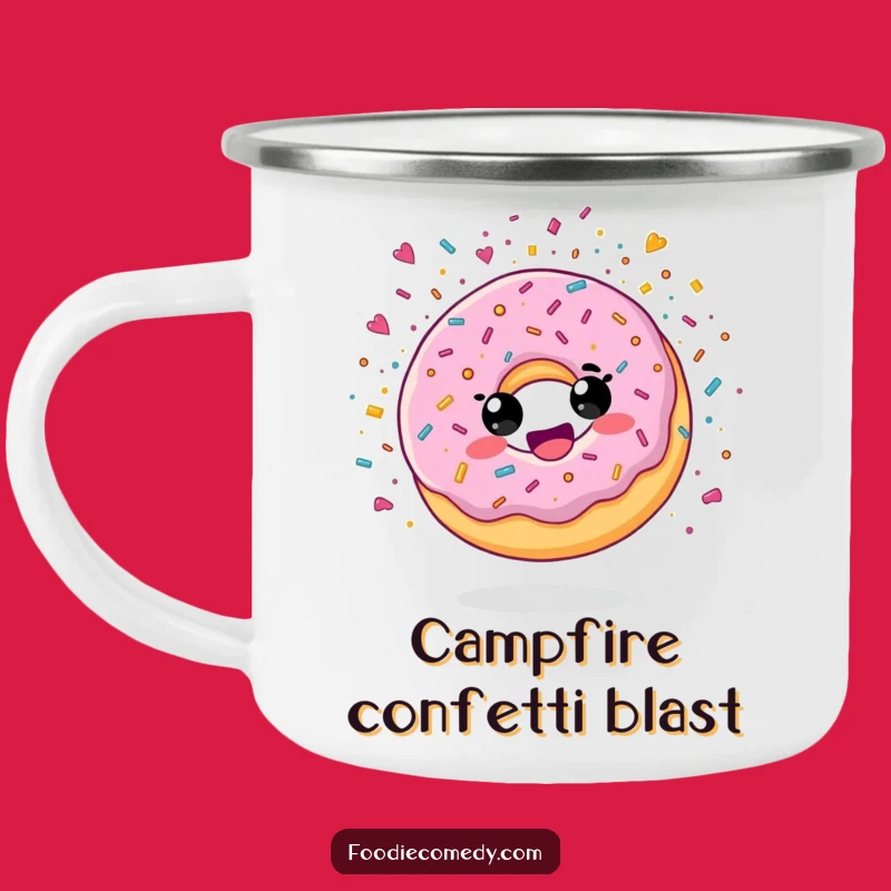 Funny Donut Confetti Camping Mug: Sweet Sips Around the Fire