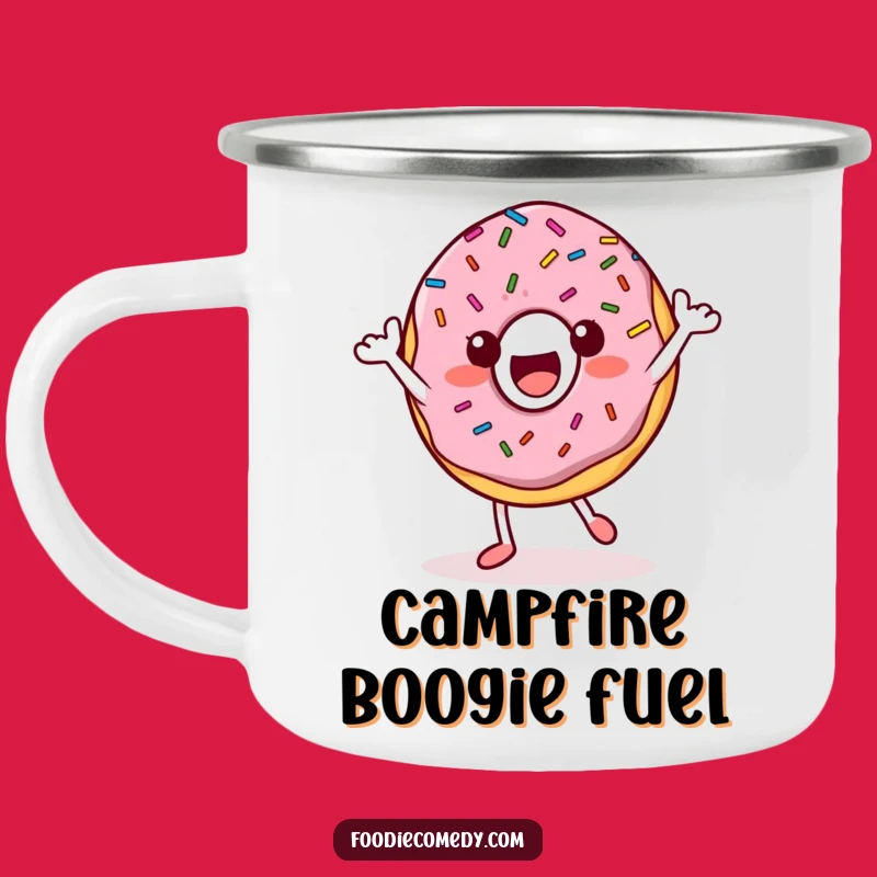 Funny Happy Donut Dance Camping Mug: Groovy Sips Outdoors