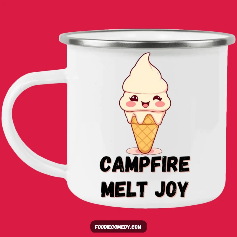 Funny Happy Ice Cream Cone Camping Mug: Sweet Sips on Every Adventure