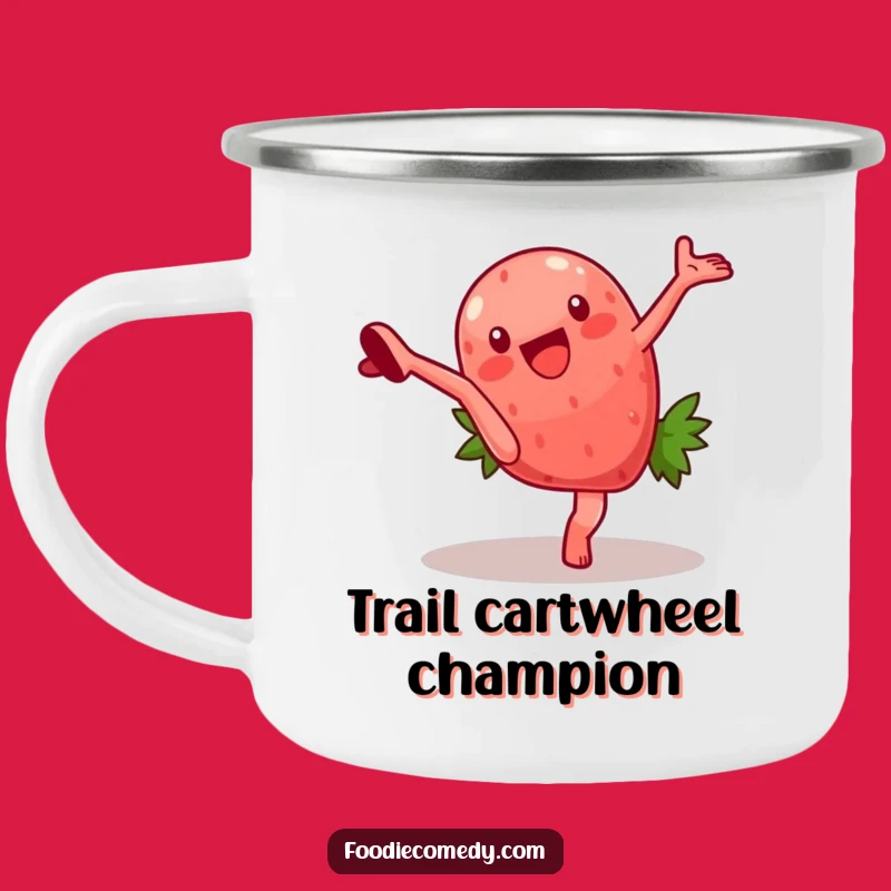 Funny Strawberry Cartwheel Camping Mug: Durable and Humorous Outdoor Adventure Mug