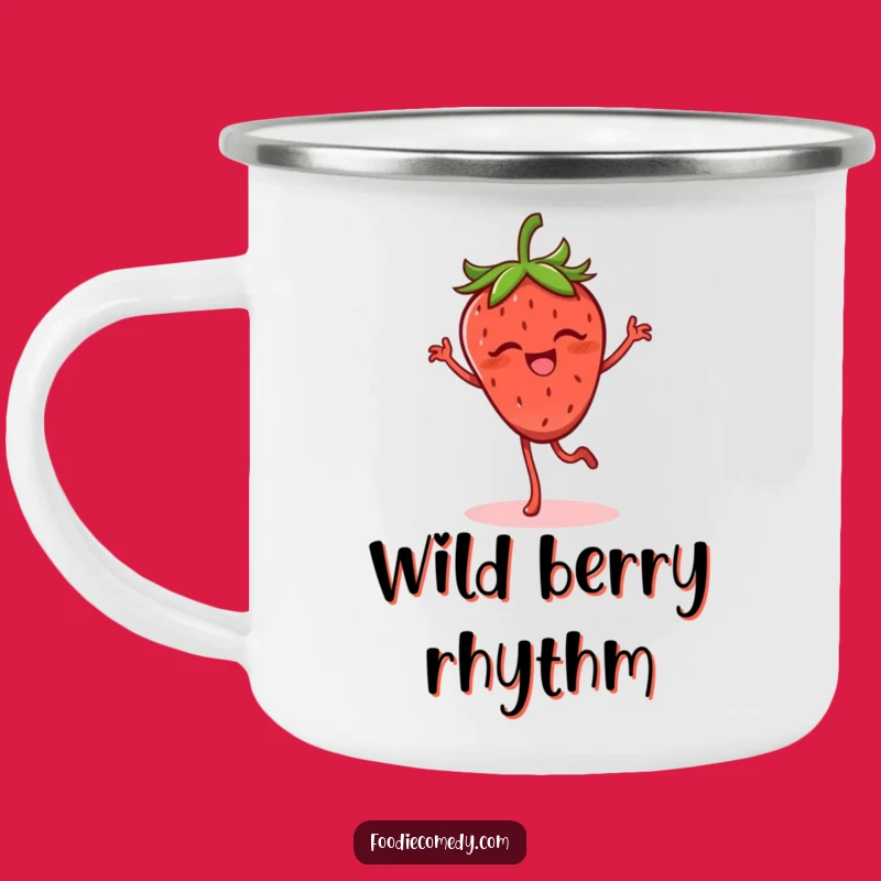 Funny Strawberry Flamenco Camping Mug - Adventure Spice!