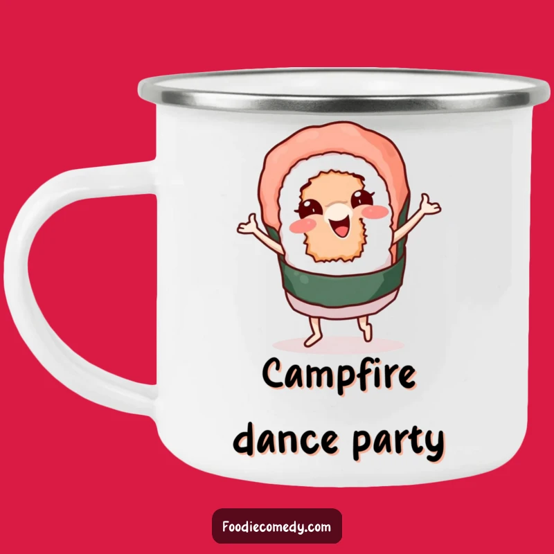 Funny Sushi Roll Groovy Dance Camping Mug: Durable and Humorous Outdoor Mug
