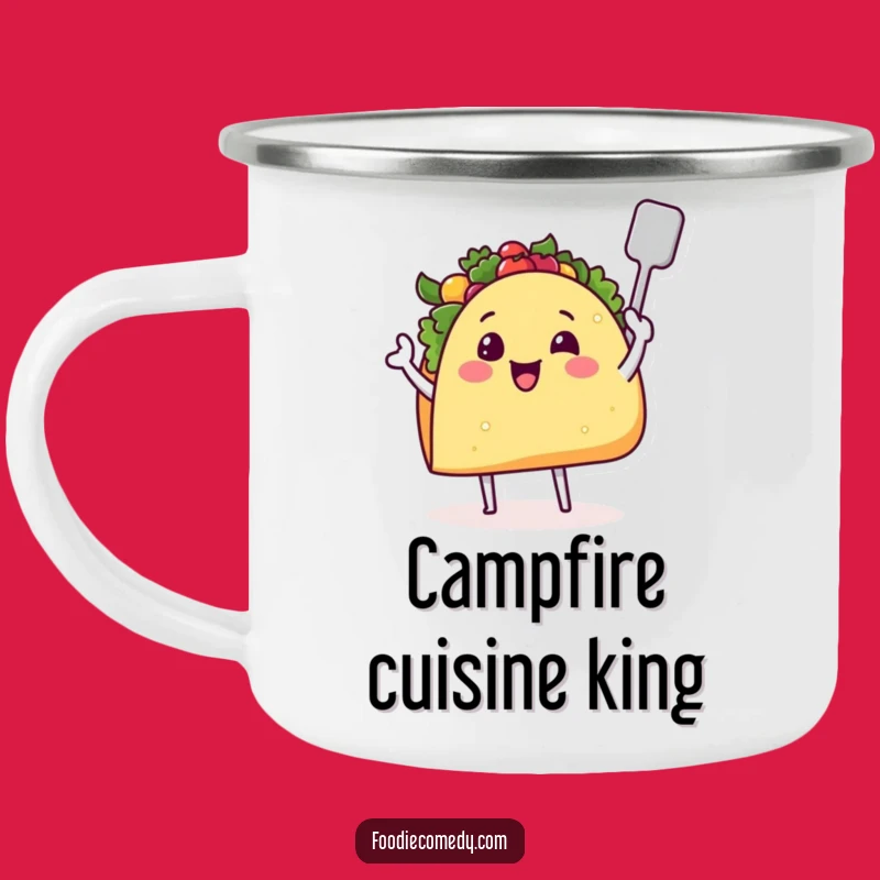 Funny Taco Enamel Camping Mug: Durable Foodie Mug for Outdoors, Perfect Taco Lover Funny Gift