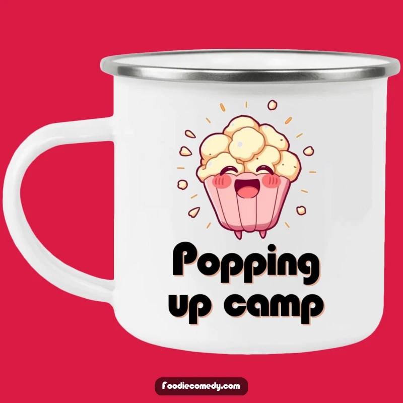 Funny Kawaii Popcorn Camping Mug, Outdoor Exploding Treat Gift