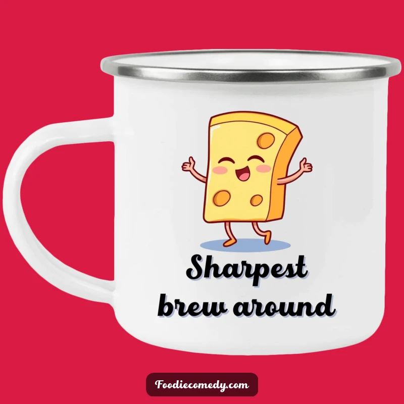 Funny Tango Cheese Slice Camping Mug: Adventure Fuel with a Cheesy Beat