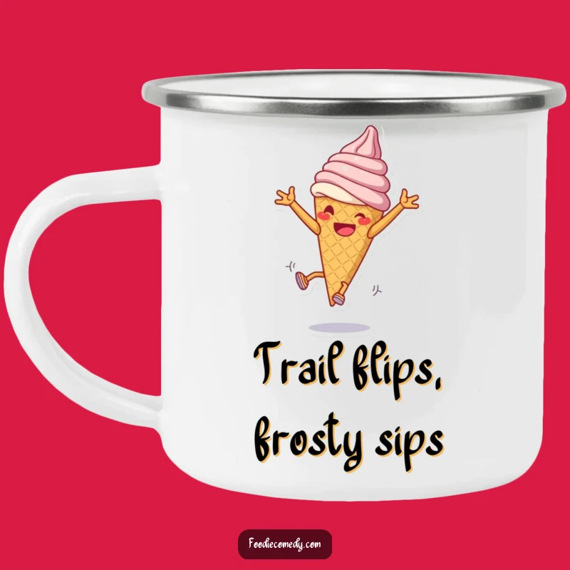 Funny Ice Cream Cartwheel Camping Mug - Sweet Outdoor Treat
