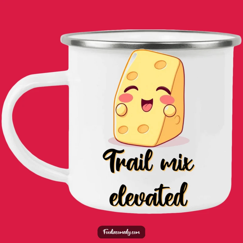 Funny Winking Cheese Camping Mug - Enjoy Cheesy Sips Outdoors