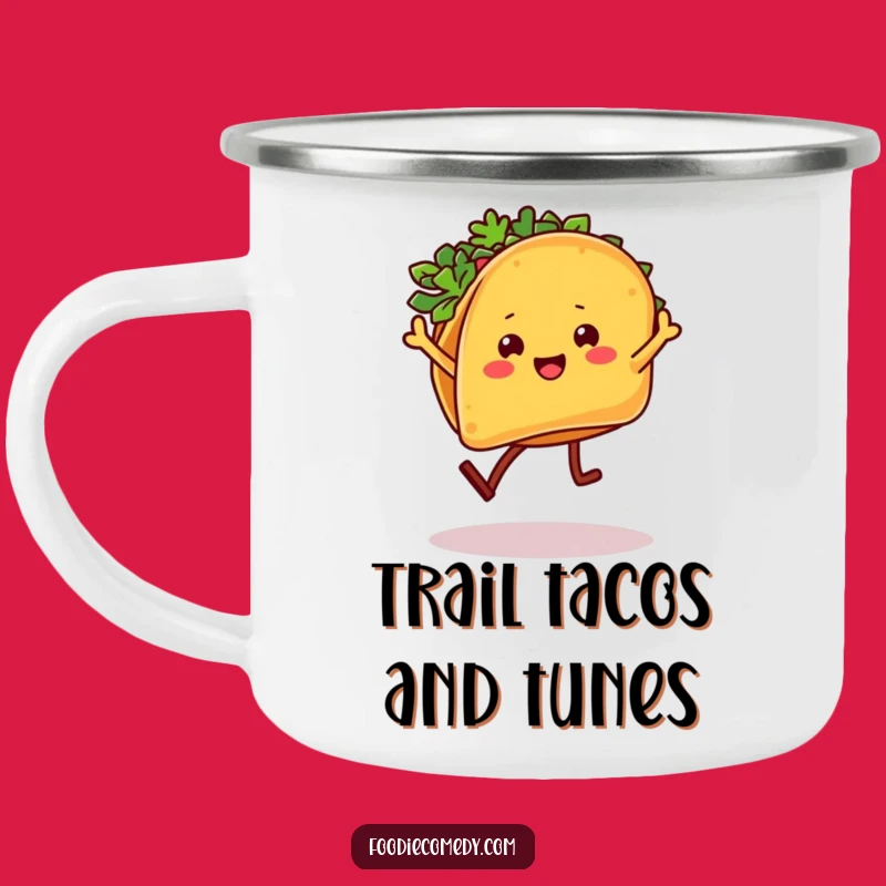 Funny Taco Salsa Dancer Camping Mug: Fiesta Sips Outdoors