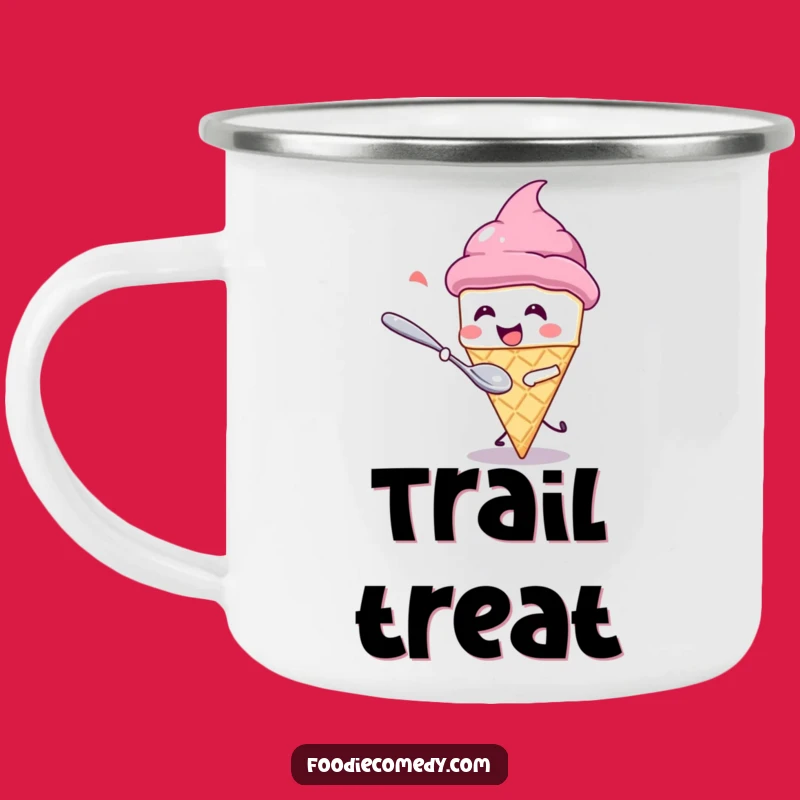 Funny Kawaii Ice Cream Camping Mug: Sweet Outdoor Dessert Chase Cup
