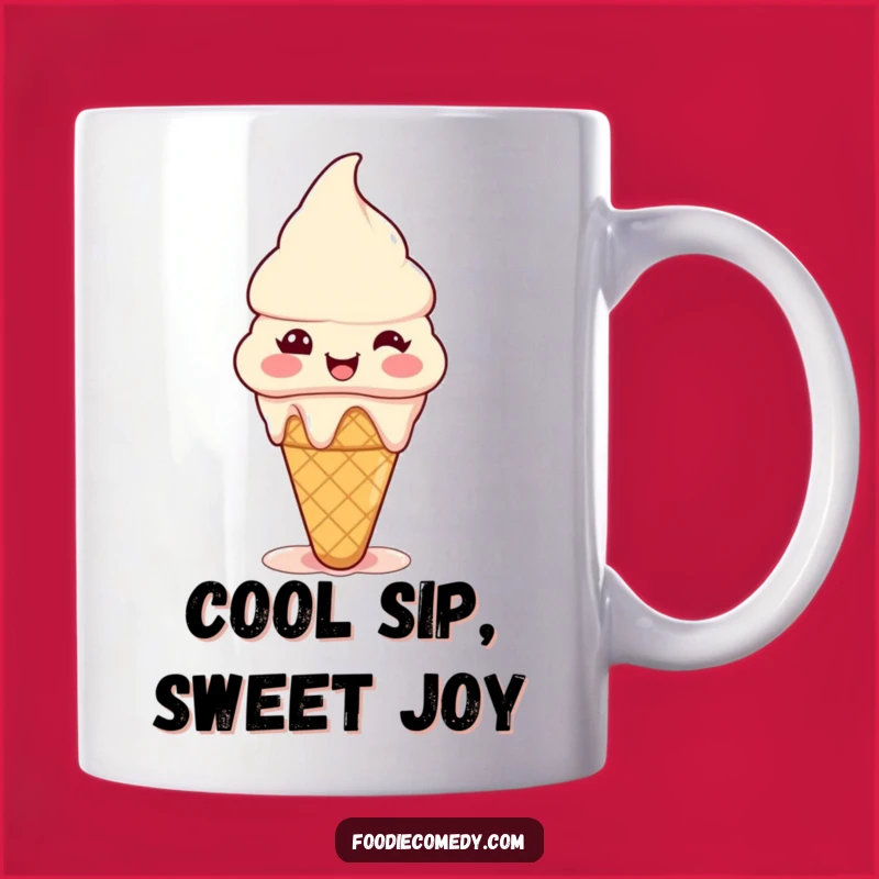 Funny Happy Ice Cream Cone Mug: Melting with Joyful Sweetness Gift