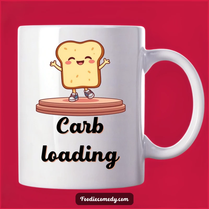 Funny Bread Hop Mug: Giggling Starchy Character, Perfect Humorous Gift