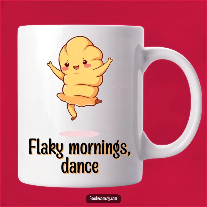 Funny Croissant Pirouette Mug: A Parisian Pastry Ballet Gift for Joy
