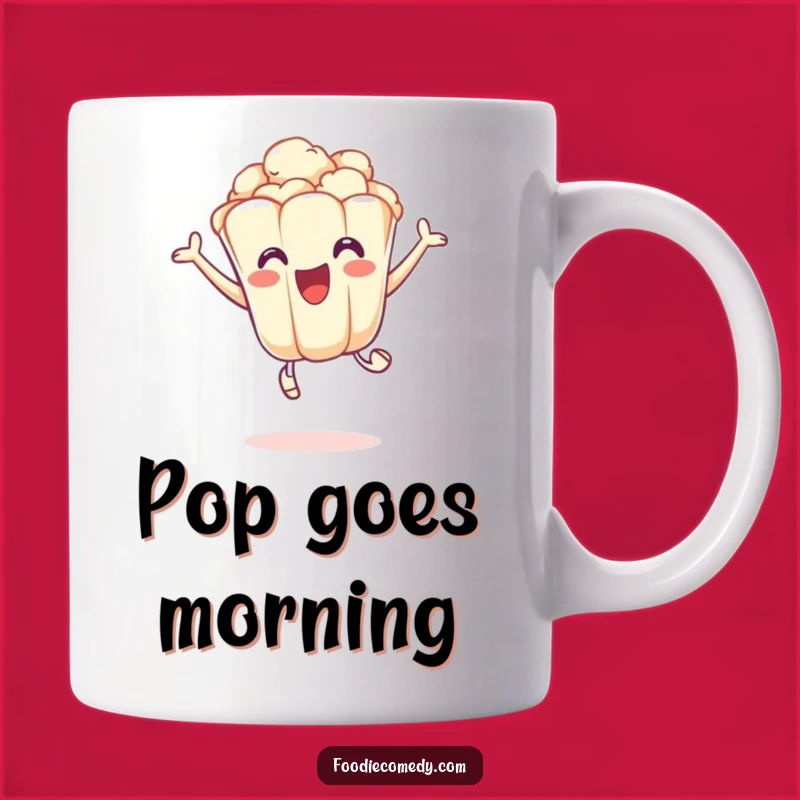 Funny Popcorn Leap Mug: Excited Kernel Fun - Perfect Humorous Gift
