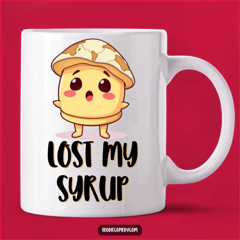 Funny Surprised Pancake Map Hat Mug: Lost in Flavor! A Hilarious Gift