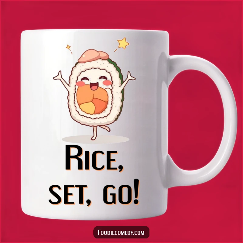 Funny Sushi Ballet Mug: A Joyful Roll's Comedic Dance Pose - Perfect Gift!