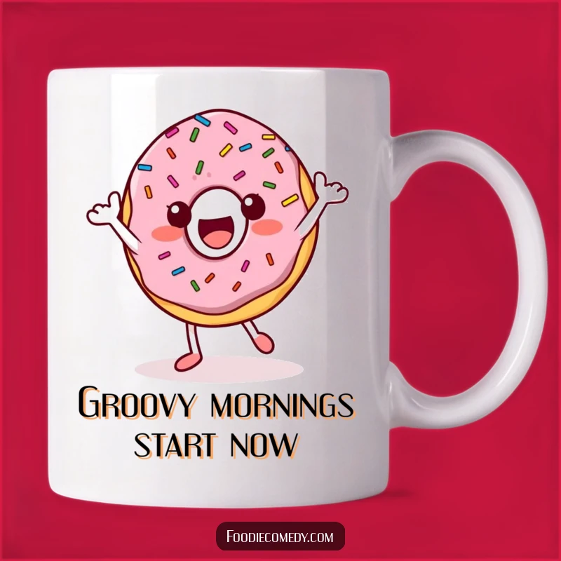 Funny Happy Donut Dance Mug: A Groovy Treat for Coffee Lovers