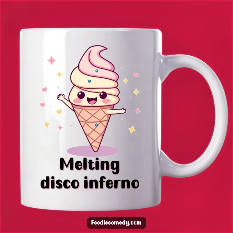 Funny Disco Ice Cream Cone Mug: Hilarious Swirl Treat for a Cool Gift!