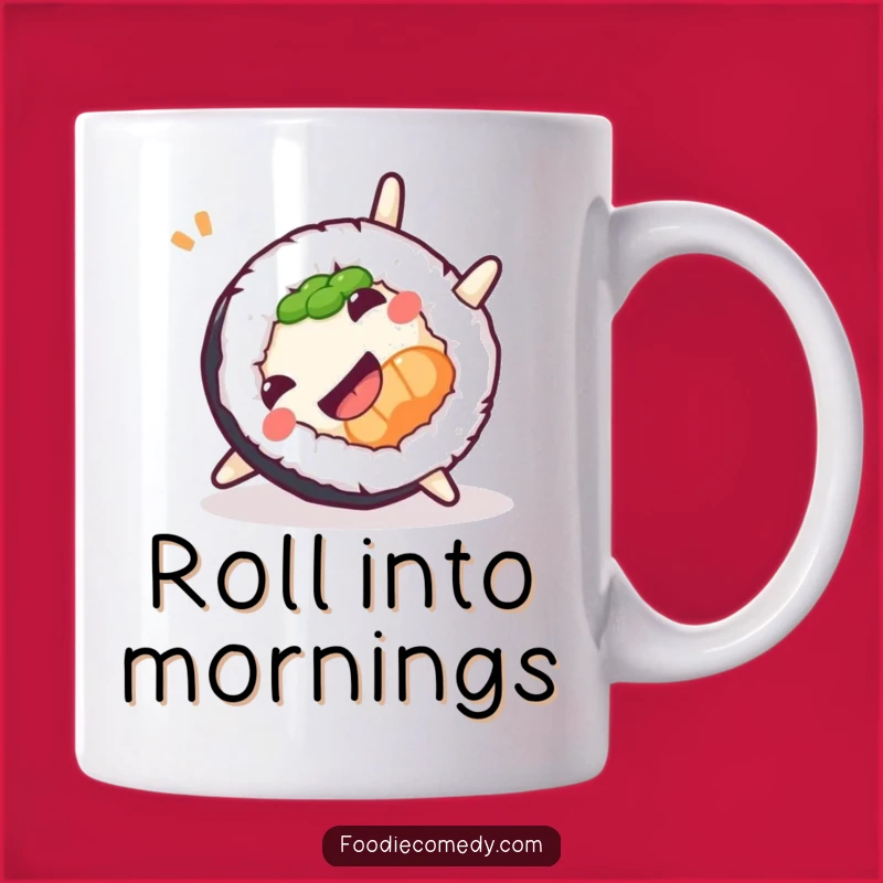 Funny Sushi Somersault Mug: Hilarious Foodie Gift for Sushi Lovers with Flair