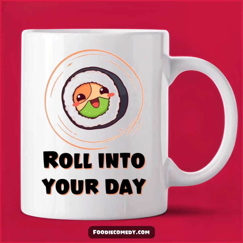 Funny Sushi Roll Mug: Happy Dancer Gift for Sushi Lovers