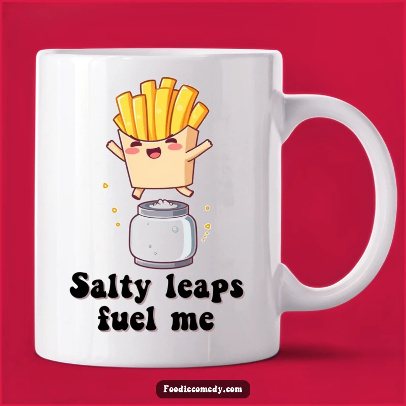 Funny Kawaii French Fry Leap Mug - A Hilarious Gift for Fry Lovers