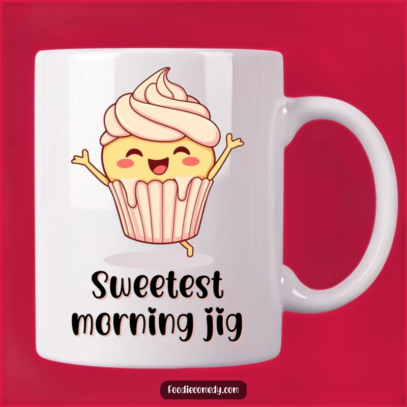 Funny Cupcake Mug: Joyful Jigging Pastry Cup, Sweet and Humorous Dessert Gift