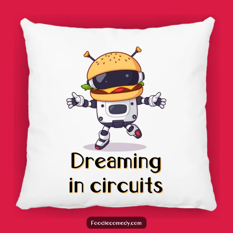Comfy Funny Burger Robot Dance Pillow: Relax with Futuristic Humor