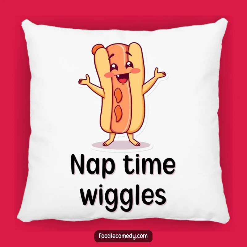 Comfy Funny Hot Dog Charleston Pillow: Relax with Humorous Dance Art