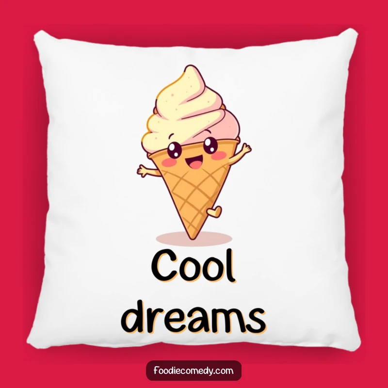 Funny Ice Cream Cartwheel Pillow: Cozy Happy Round Character Cushion, Perfect Humorous Gift