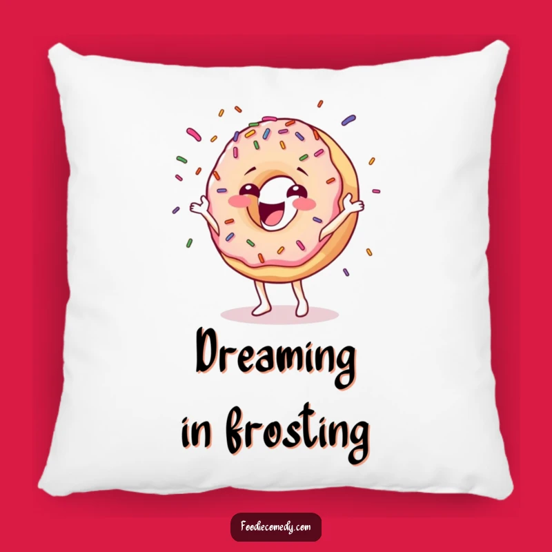 Cozy Funny Donut Sprinkle Pillow: Soft Dessert Cushion, Ideal Funny Gift for Couch