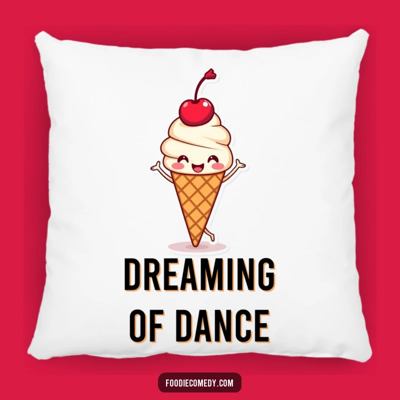 Cozy Funny Ice Cream Pillow - Kawaii Treat with Happy Jig Comfort Gift
