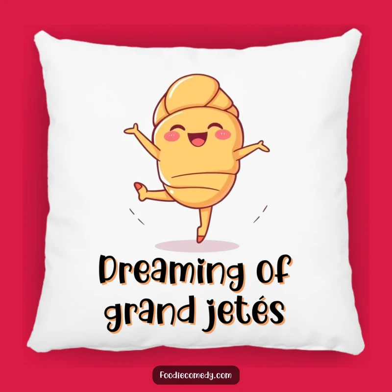 Funny Giggling Croissant Ballet Pillow - Cozy Whimsical Comfort Gift