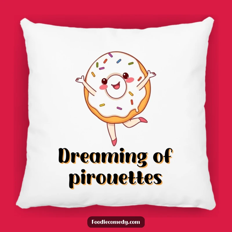 Funny Ballet Donut Pillow - Cozy Sprinkled Dancer Comfort, Humorous Accent!