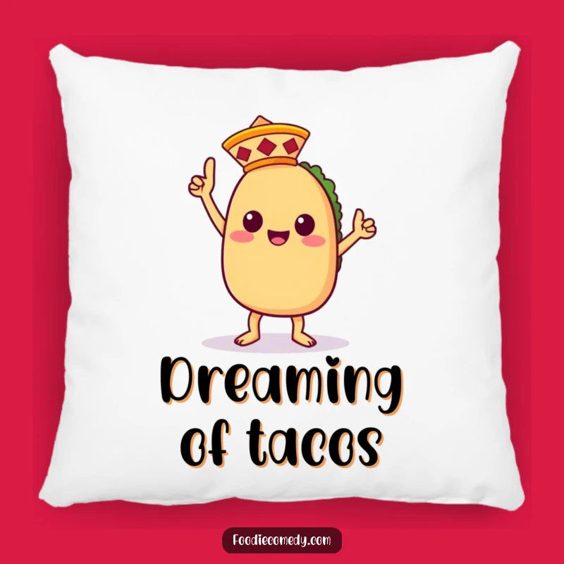 Kawaii Taco Victory Dance Pillow - Cozy Funny Taco Cushion - Ideal Funny Gift