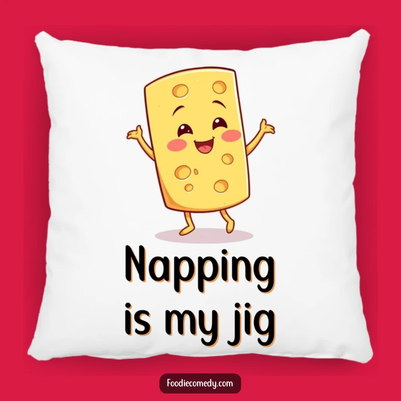 Funny Cheese Jig Pillow - Cozy Comfort with Cheesy Fun
