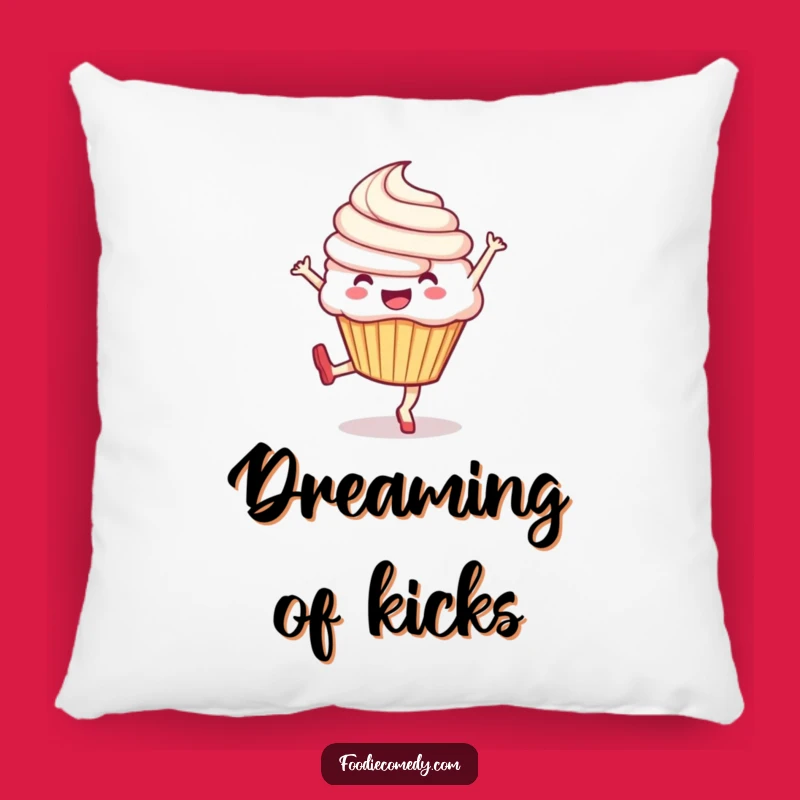 Funny Cupcake Kick Pillow: Cozy Comfort with an Exuberant Kick Design